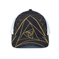 Rose Pyramid Print White Mesh Trucker Hat