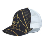 Rose Pyramid Print White Mesh Trucker Cap