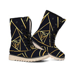 Rose Pyramid Print Winter Boots