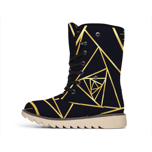 Rose Pyramid Print Winter Boots