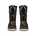 Rose Pyramid Print Winter Boots