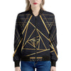 Rose Pyramid Print Women's Bomber Jacket