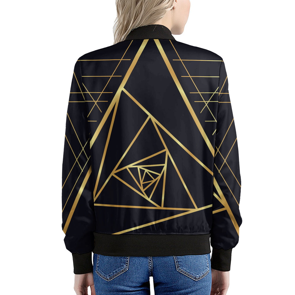 Rose Pyramid Print Women's Bomber Jacket