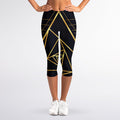 Rose Pyramid Print Women's Capri Leggings