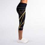 Rose Pyramid Print Women's Capri Leggings