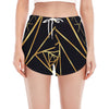 Rose Pyramid Print Women's Split Running Shorts