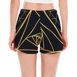 Rose Pyramid Print Women's Split Running Shorts