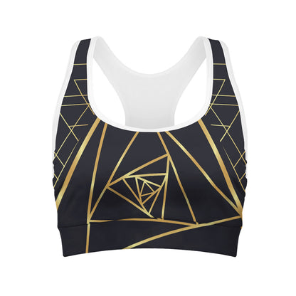 Rose Pyramid Print Women's Sports Bra