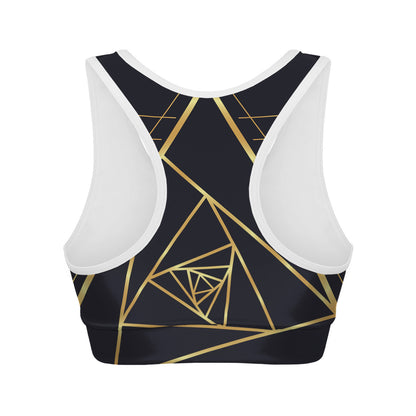 Rose Pyramid Print Women's Sports Bra