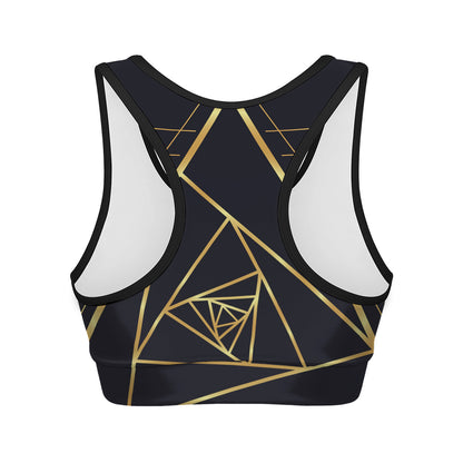 Rose Pyramid Print Women's Sports Bra