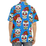 Rose Sugar Skull Pattern Print Aloha Shirt