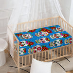 Rose Sugar Skull Pattern Print Baby Crib Sheet