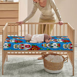Rose Sugar Skull Pattern Print Baby Crib Sheet