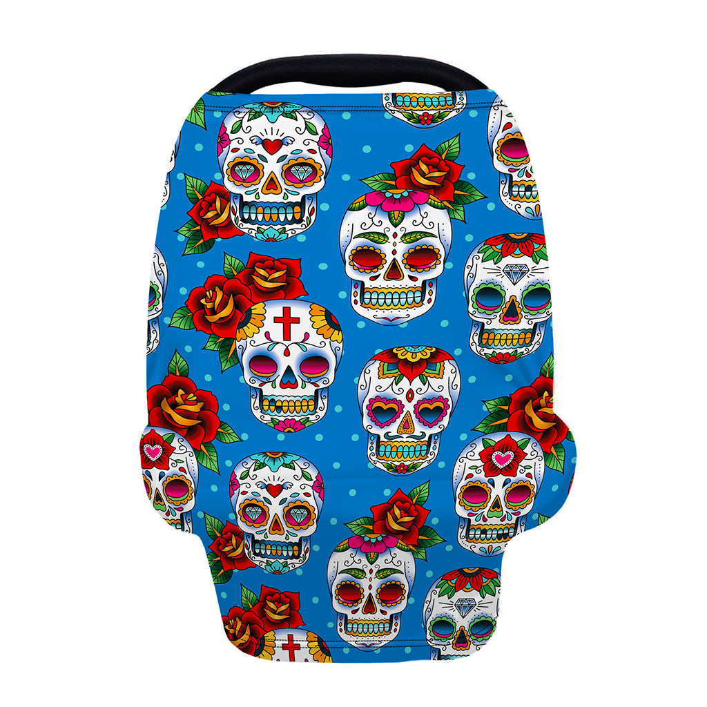 Rose Sugar Skull Pattern Print Baby Seat Cover