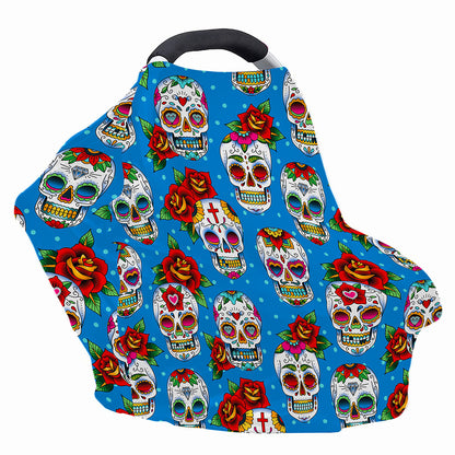 Rose Sugar Skull Pattern Print Baby Seat Cover