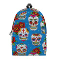 Rose Sugar Skull Pattern Print School Backpack