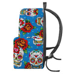 Rose Sugar Skull Pattern Print Backpack