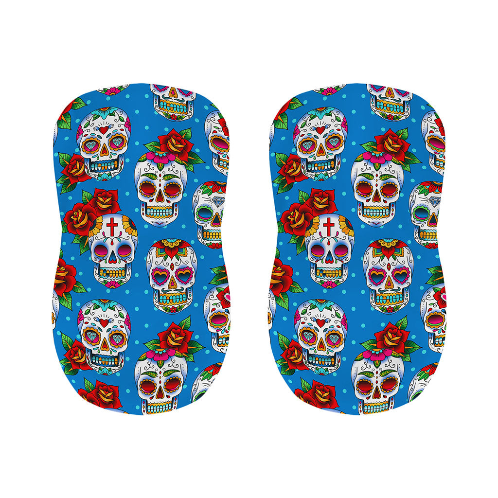 Rose Sugar Skull Pattern Print Bar Stool Covers