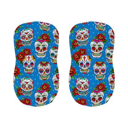 Rose Sugar Skull Pattern Print Bar Stool Covers