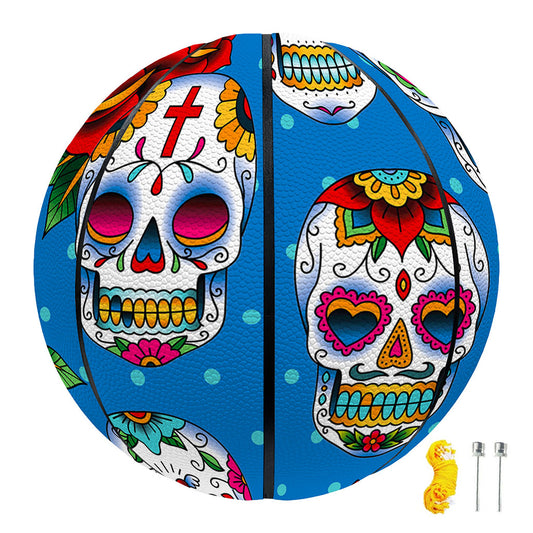 Rose Sugar Skull Pattern Print Basketball