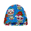 Rose Sugar Skull Pattern Print Beanie