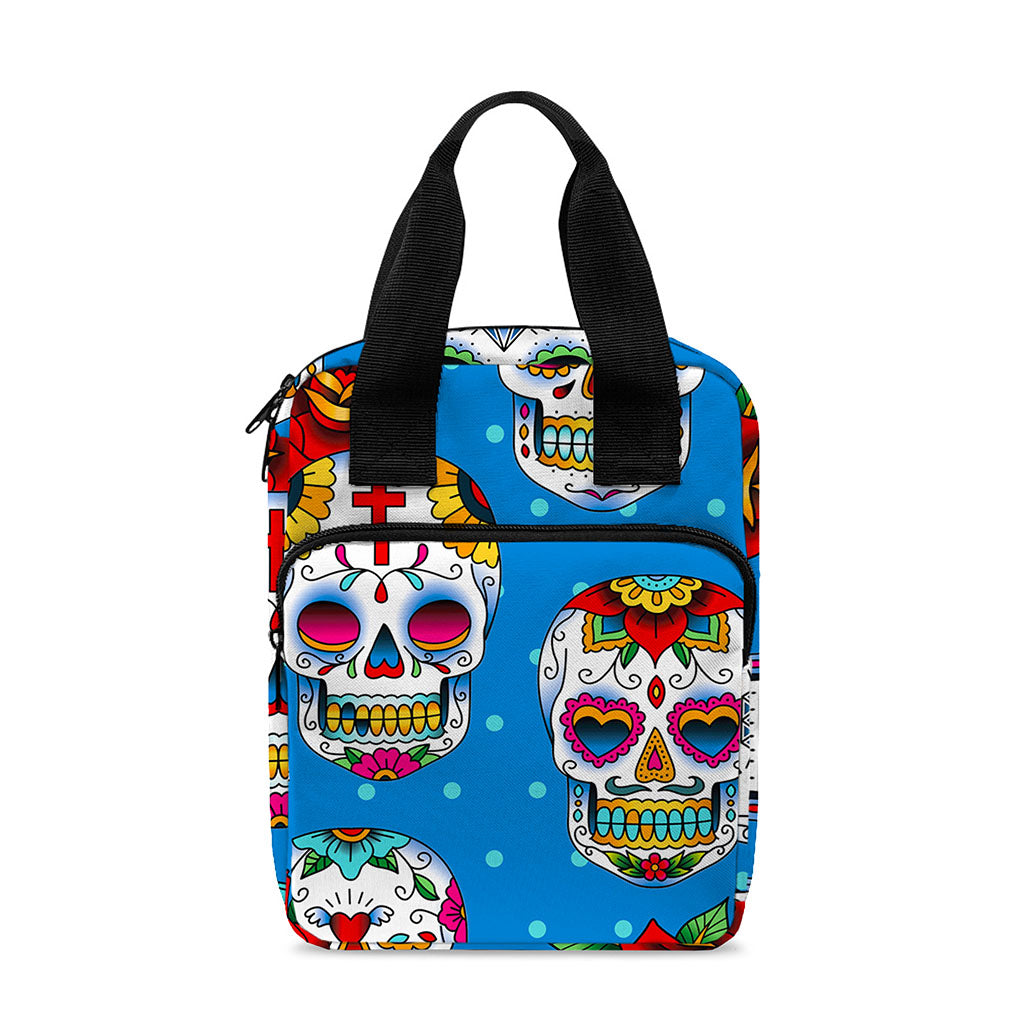 Rose Sugar Skull Pattern Print Bible Tote Bag