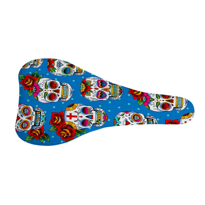 Rose Sugar Skull Pattern Print Bicycle Seat Cover