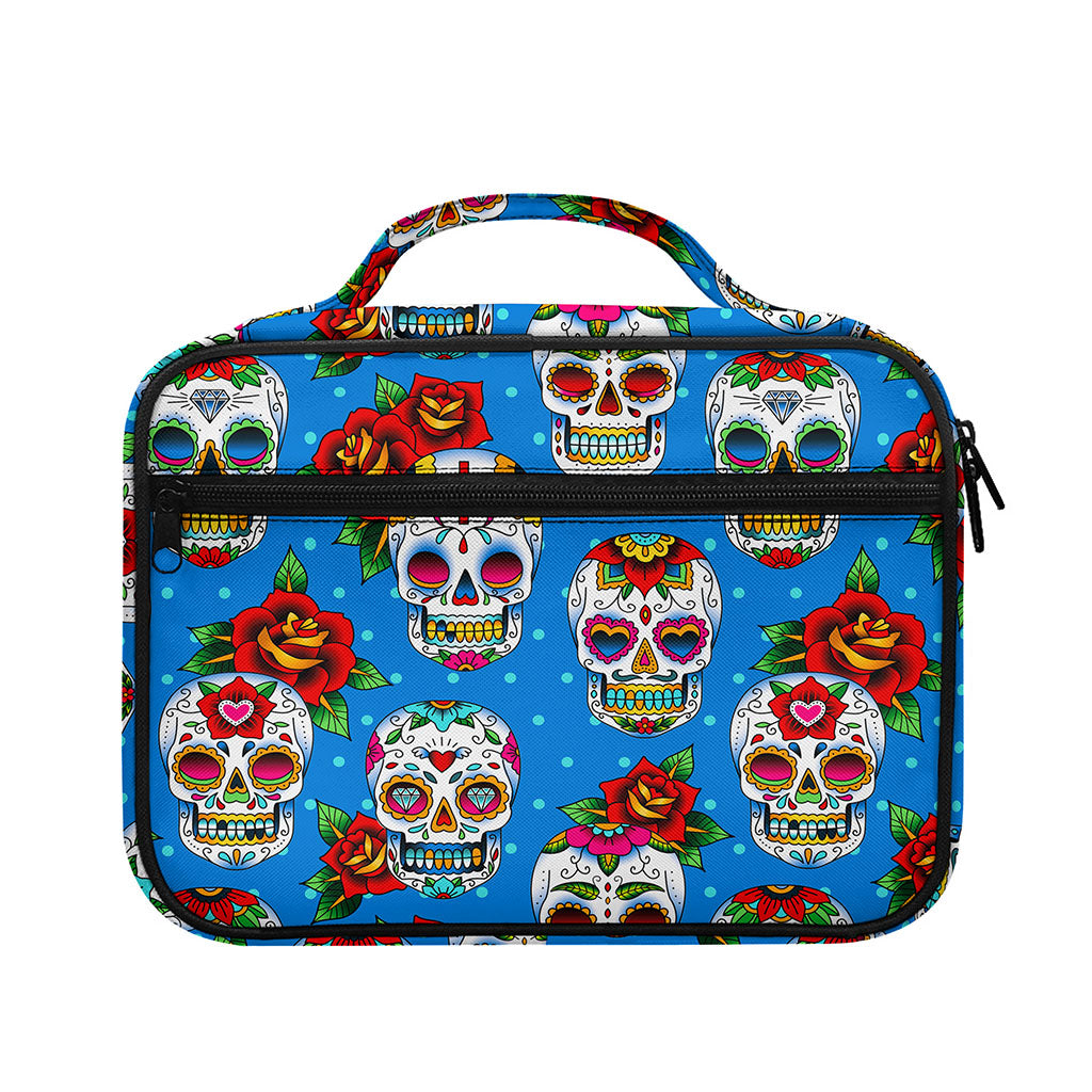 Rose Sugar Skull Pattern Print Briefcase Bible Bag