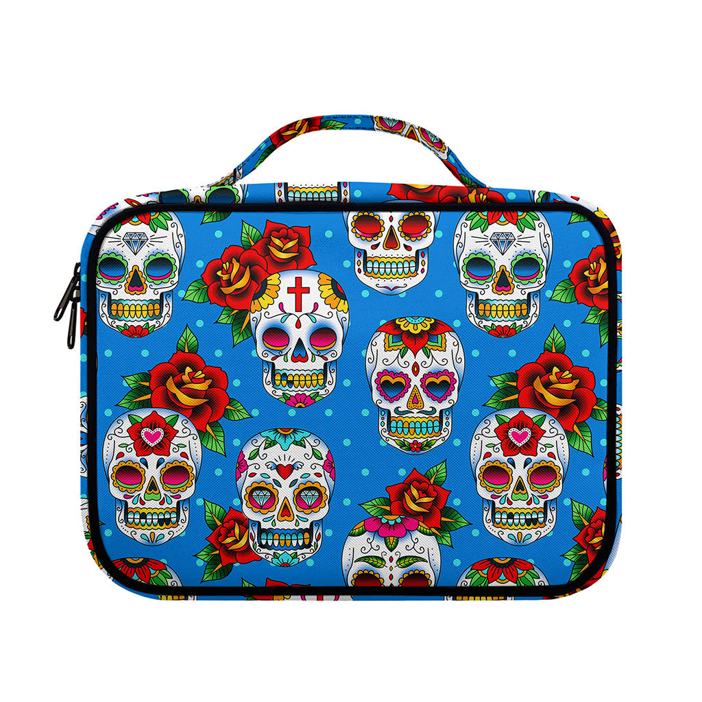 Rose Sugar Skull Pattern Print Briefcase Bible Bag