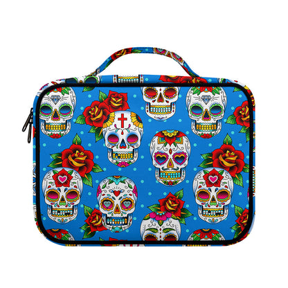 Rose Sugar Skull Pattern Print Briefcase Bible Bag