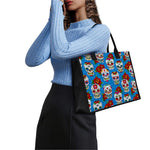 Rose Sugar Skull Pattern Print Canvas Tote Bag