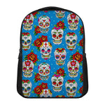 Rose Sugar Skull Pattern Print Casual Backpack