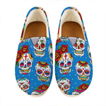 Rose Sugar Skull Pattern Print Casual Shoes
