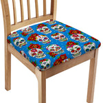 Rose Sugar Skull Pattern Print Chair Cushion Cover
