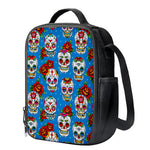 Rose Sugar Skull Pattern Print Crossbody Lunch Bag