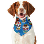 Rose Sugar Skull Pattern Print Dog Bandana