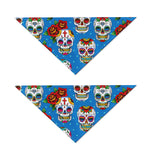 Rose Sugar Skull Pattern Print Dog Bandana