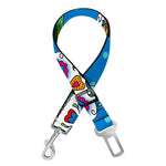 Rose Sugar Skull Pattern Print Dog Seat Belt