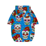 Rose Sugar Skull Pattern Print Dog Zip Up Hoodie