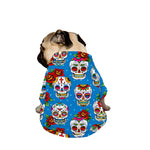 Rose Sugar Skull Pattern Print Dog Zip Up Jacket