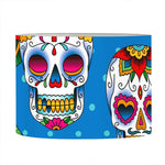 Rose Sugar Skull Pattern Print Drum Lamp Shade