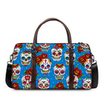 Rose Sugar Skull Pattern Print Duffle Bag