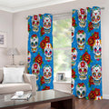 Rose Sugar Skull Pattern Print Extra Wide Grommet Curtains