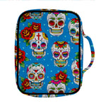 Rose Sugar Skull Pattern Print Front Pocket Bible Bag