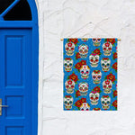 Rose Sugar Skull Pattern Print Garden Flag