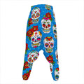 Rose Sugar Skull Pattern Print Hammer Pants