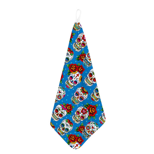 Rose Sugar Skull Pattern Print Hand Towel