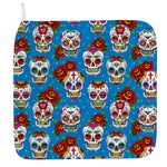 Rose Sugar Skull Pattern Print Hand Towel