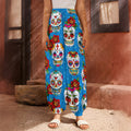 Rose Sugar Skull Pattern Print Harem Pants