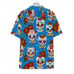 Rose Sugar Skull Pattern Print Hawaiian Shirt